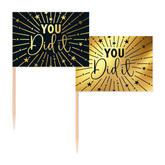 You Did It Cocktailprikkers Zwart Goud 50st